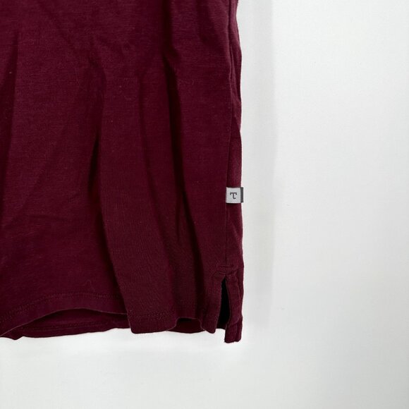 Toad & Co Maroon Short Sleeve Shirt V-neck Cut out back Size XS - Picture 3 of 6